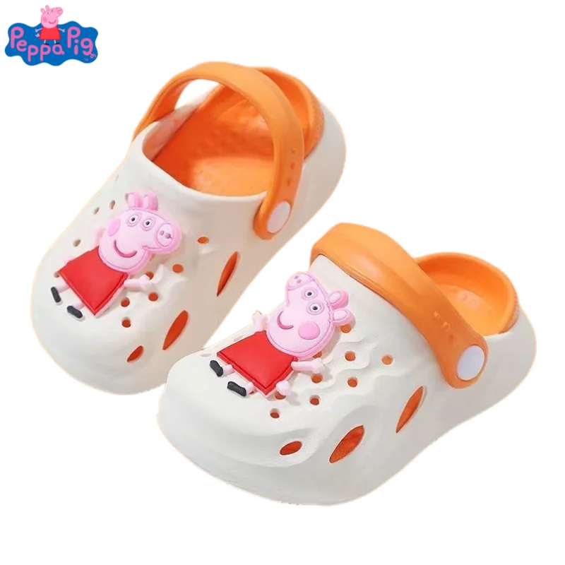 

Peppa Pig George Pig animation peripheral kawaii cartoon children's hole shoes creative non-slip sandals and slippers wholesale