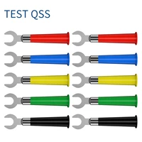 qss 10pcs 6mm insulated fork spade u type wire connector electrical crimp terminal y spade plug copper banana socket 6mm q 10009