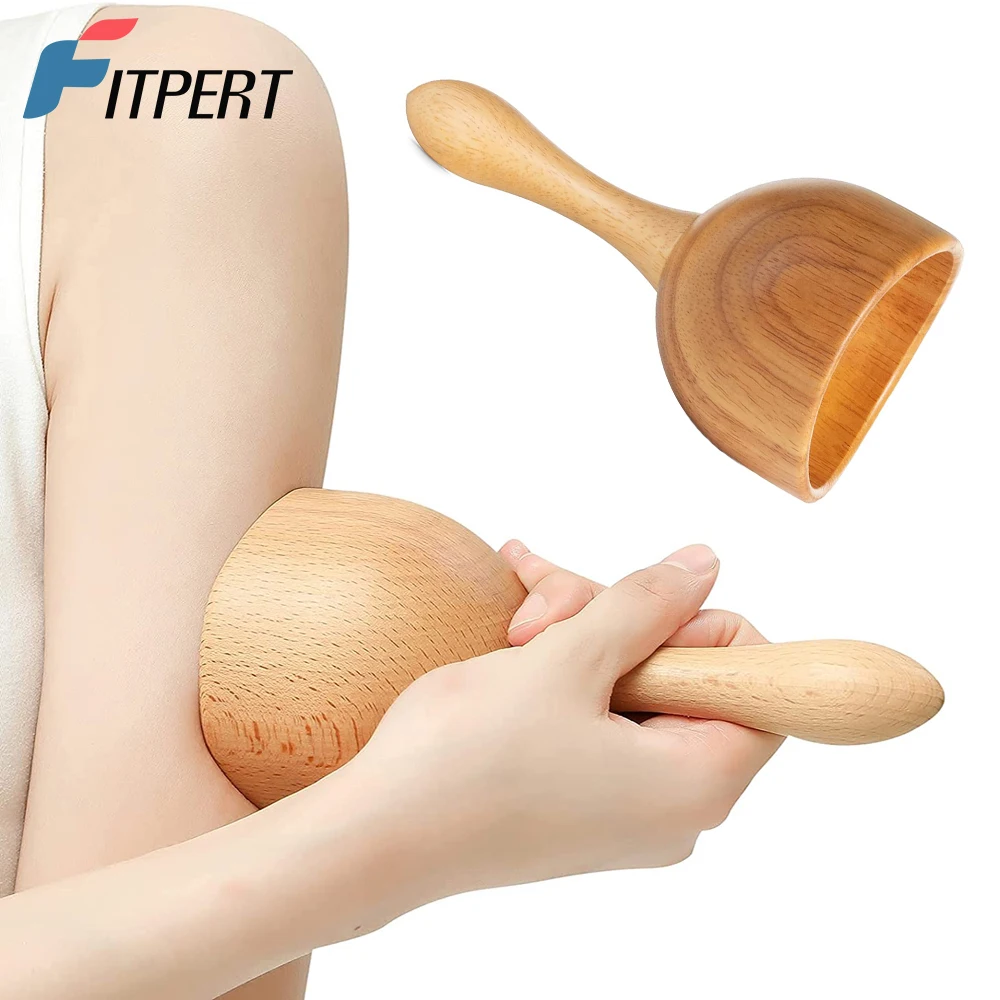 

1 PC Wooden Therapy Massager Cup, Lymphatic Drainage Massage Tool, Home Gym Self Massage Body Sculpting Anti-Cellulite Cupping