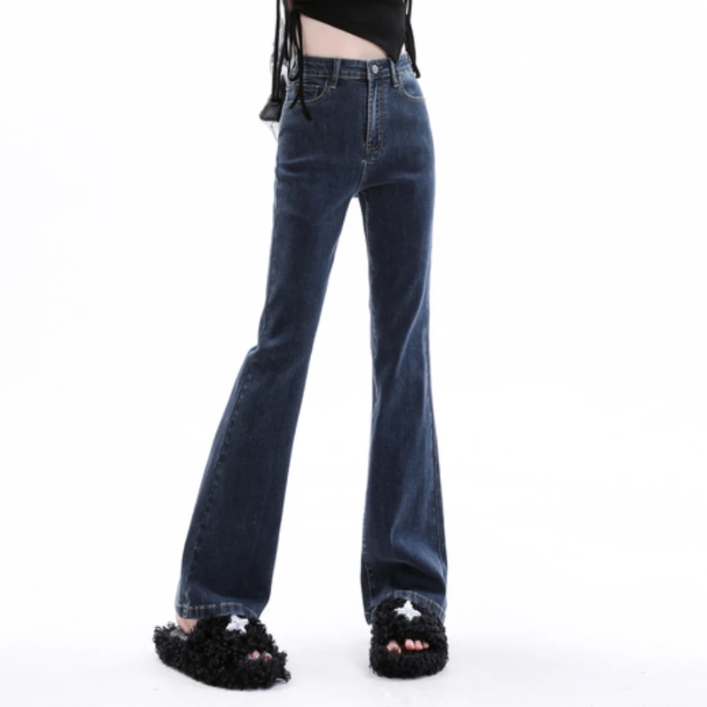 

High Waist Flare Jeans For Women Elegant Long Denim Trousers Fashion Ladies Casual Streetwear Jeans Pants