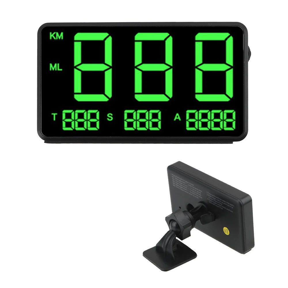 

LEEPEE KM/h MPH Big Fonts LED Display Altitude Display Projector Odometer Car GPS Speedometer Car Head Up Display C60s/C80