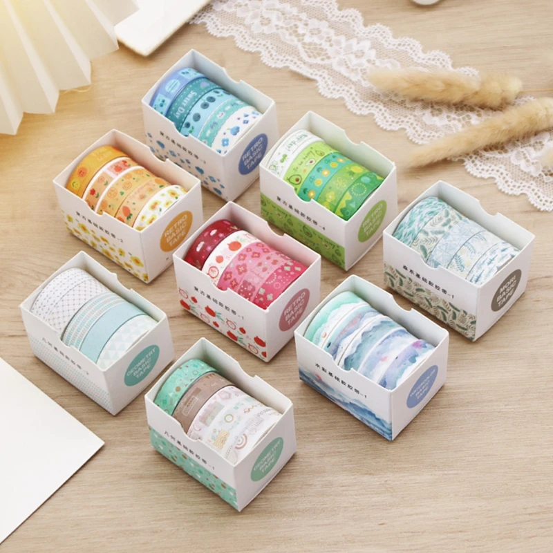 

5 Kit Decorative Craft Tape Washi Tape Set for Diary Album Art Craft Journal DIY