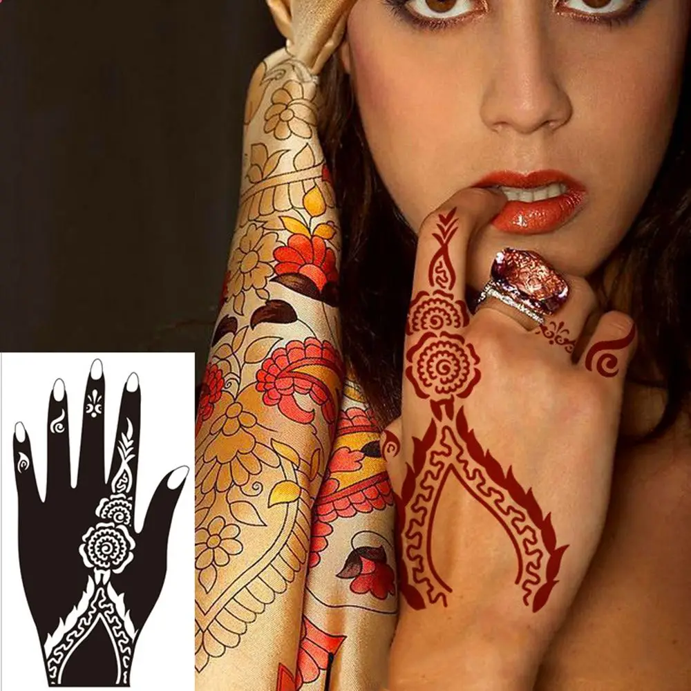Черная хна ручная Татуировка на руку наклейки с хной искусство временная