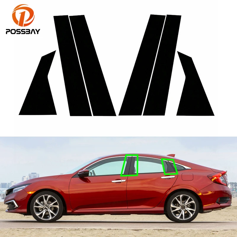 

Автомобильные Внешние оконные столбы, отделка двери, наклейка для Honda Civic Sedan 2016 2017 2018 2018 2019 2020 2021, автомобильные аксессуары