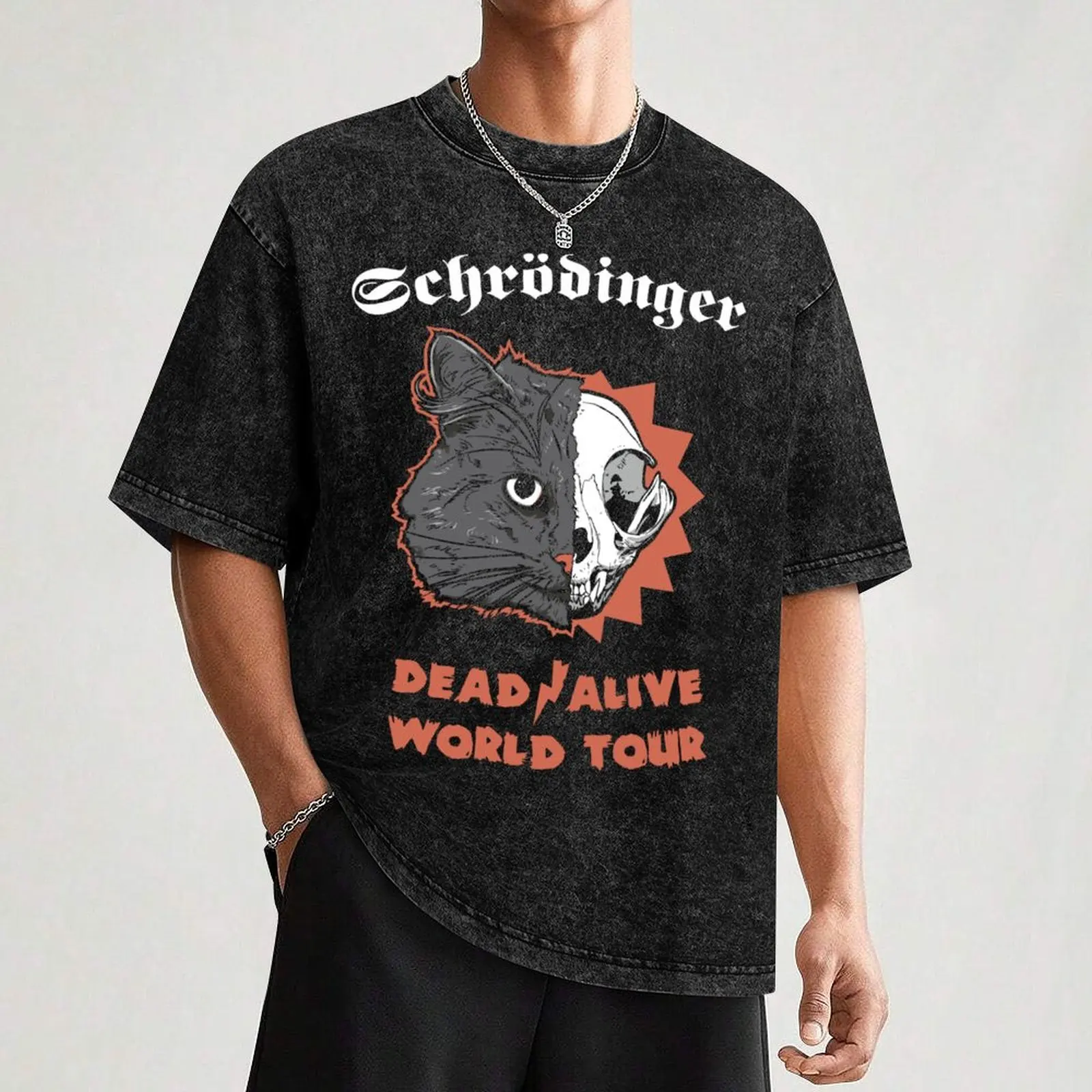Футболка Schr?dinger - DEAD/ALIVE World Tour летние топы футболки с графическим принтом коротким
