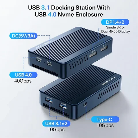 Чехол для SSD Acasis DP1.4 алюминий