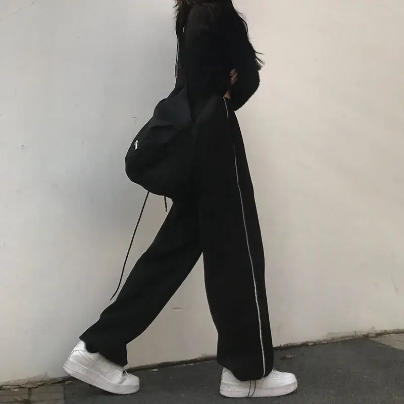 

Casual Pants Women Bundle Feet Trousers Design Loose Wide Leg Drawstring Streetwear 2022 Wide Leg Pants Women