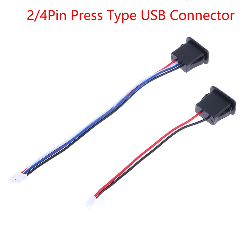 

1Pc 2Wire 4Wire USB 2.0 Female Power Jack USB2.0 Charging Port Connector with PH 2.0 Cable Electric Terminals USB Charger Socket