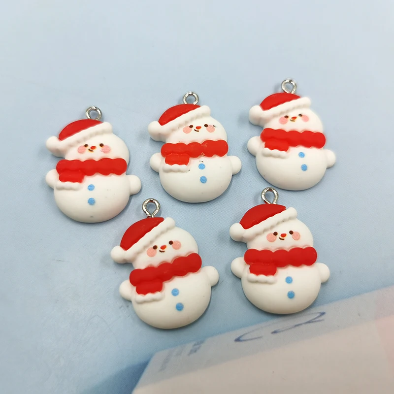 10 шт., европейские Подвески в виде снеговика, подвески из смолы, Подвески для изготовления сережек, браслетов, ювелирных изделий C1090