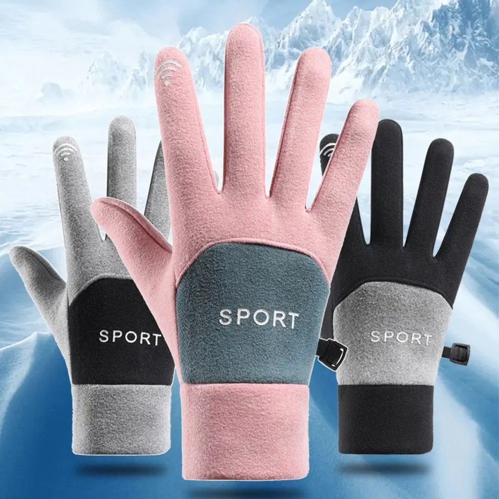 

Skiing Anti-skid Sports Plus Velvet Keep Warm Fashion Accessories Velvet Mittens Full Finger Gloves Touchscreen Gloves