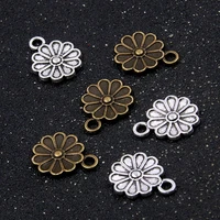 12pcs 1419mm metal alloy antique color flower charms plant pendant for jewelry making diy handmade craft