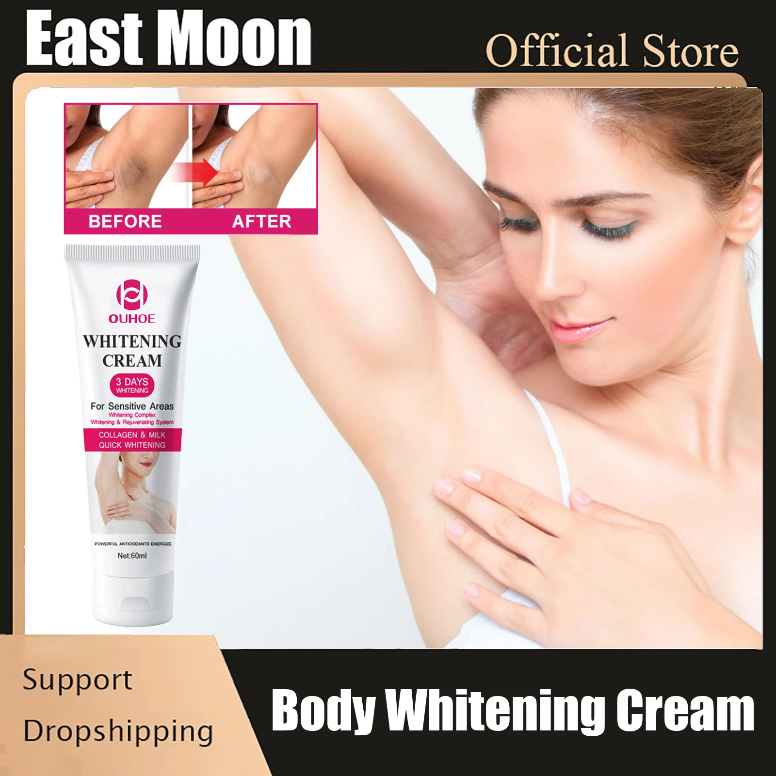 

Body Whitening Cream Moisturizing Remove Melanin Brighten Underarm Legs Knee Elbow Private Parts Skin Lightening Bleaching Cream