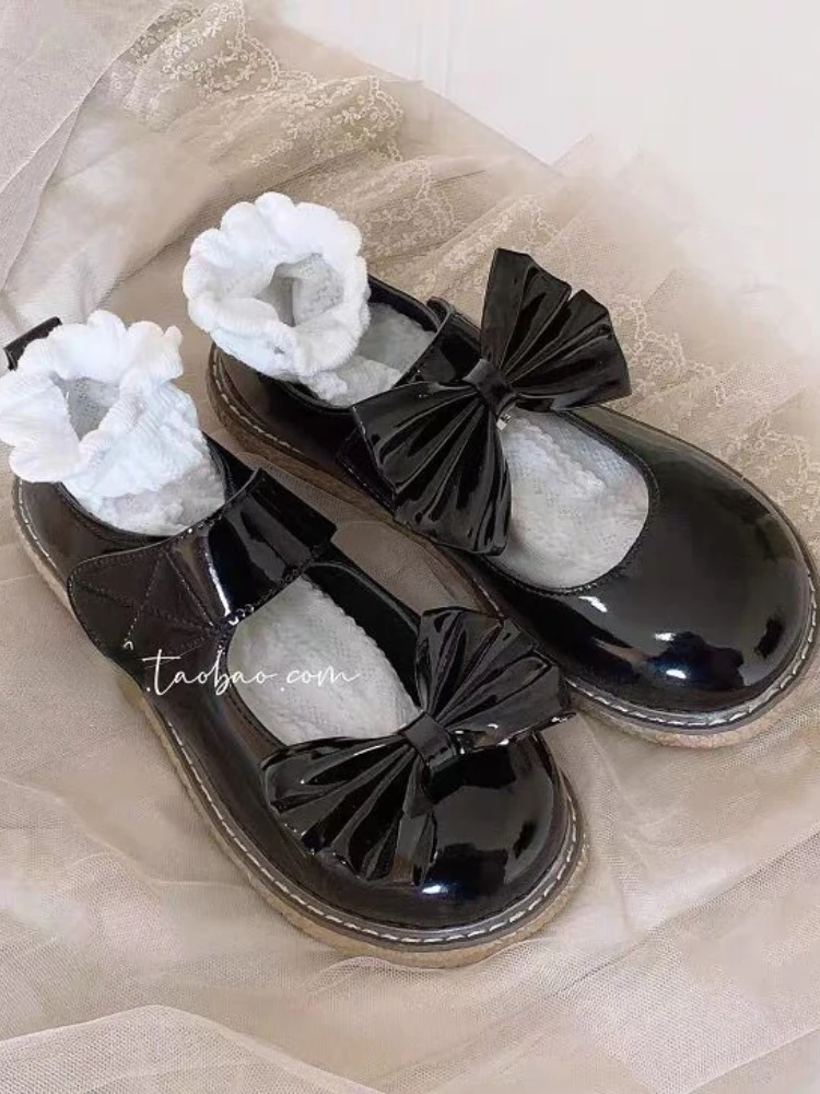 Туфли женские кожаные на платформе Униформа маленький размер Винтажная обувь В