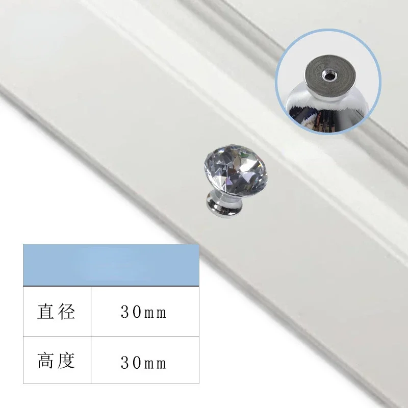 

1pcs Zinc Alloy Drawer Silvery Long Crystal Handle Dresser Wardrobe Handles for Cabinet Kitchen Pull Cupboard Knob