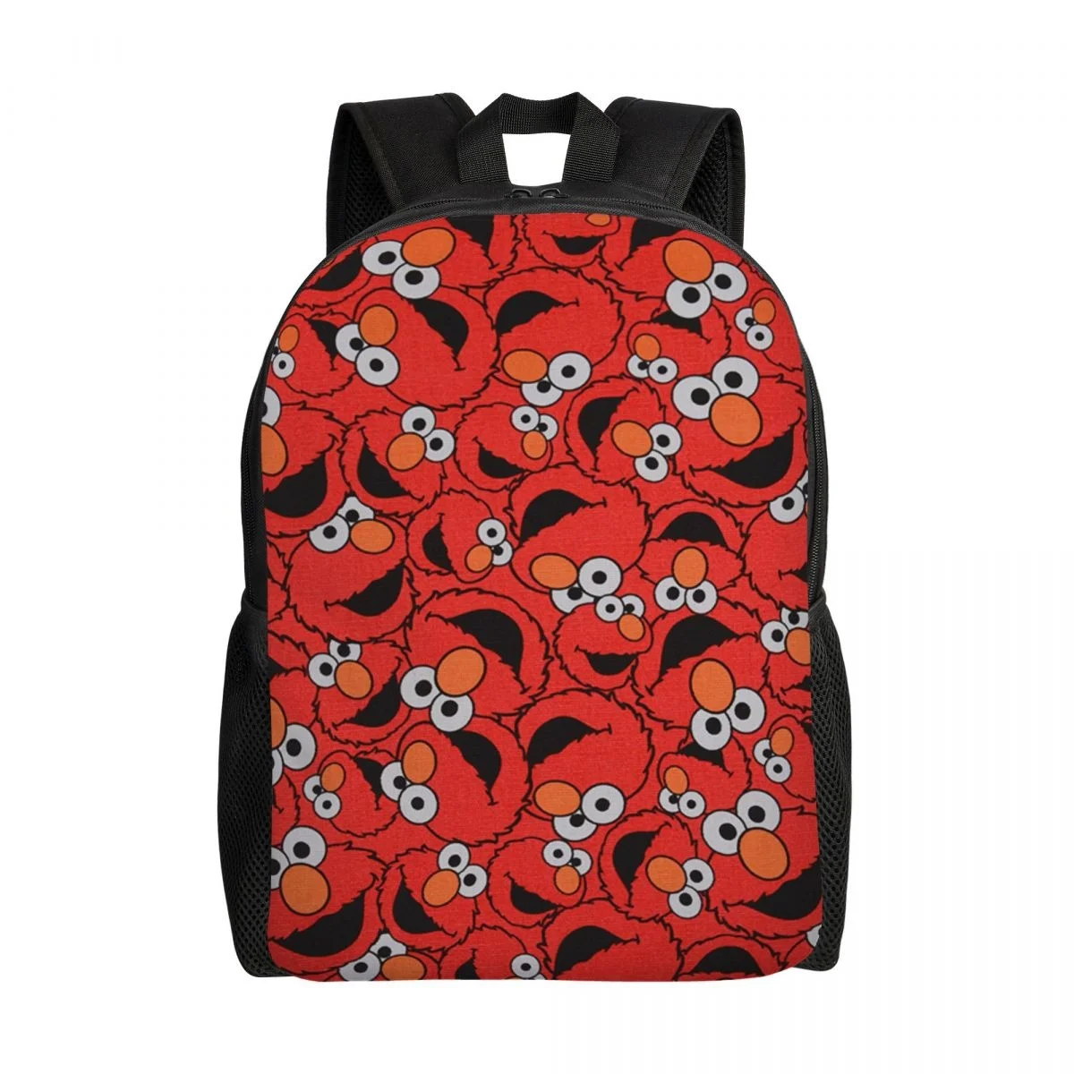 

Good Red Cartoon Sesame Street Backpacks Happy Cookie Monster College School Travel Bags Bookbag Fits 15 Inch Laptop
