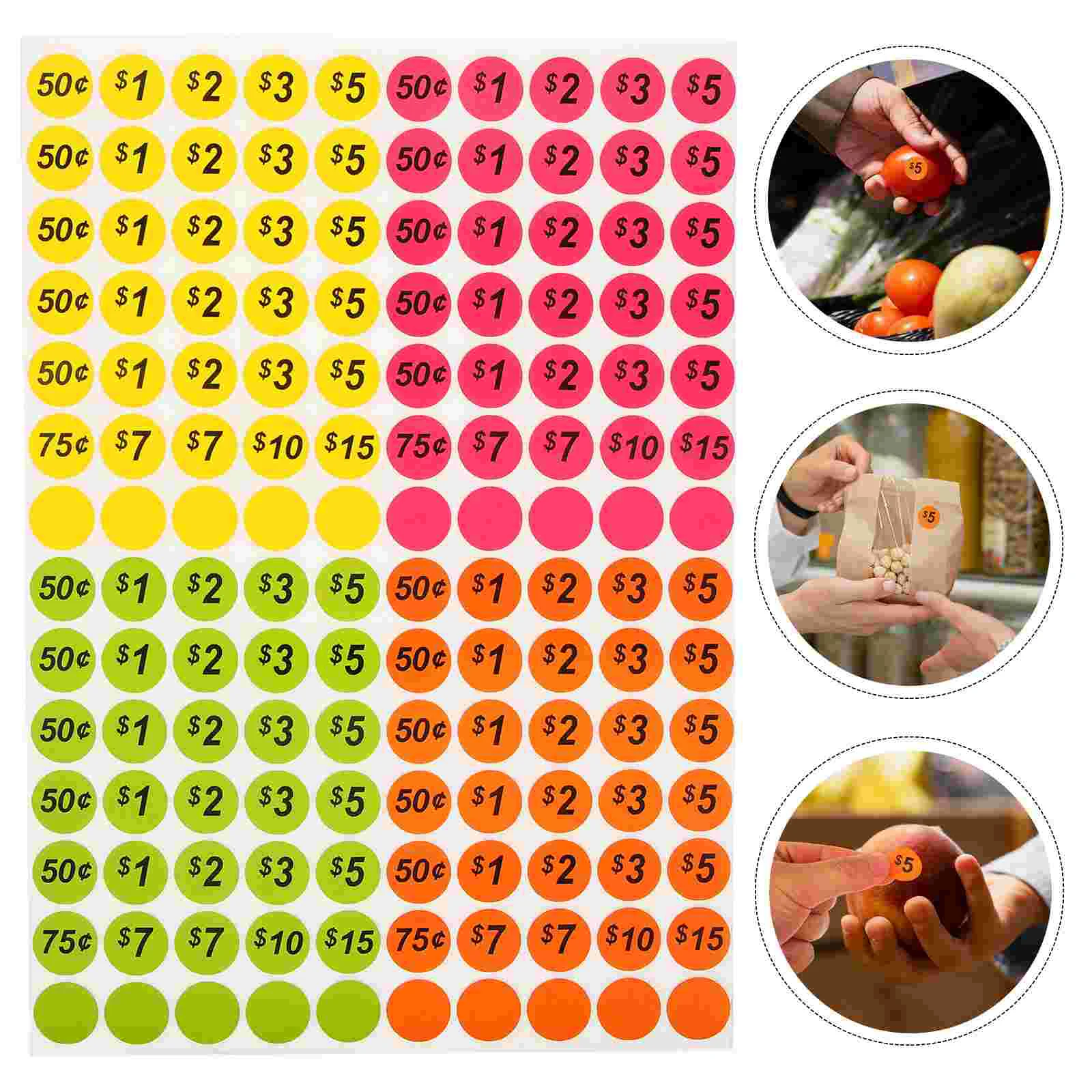 

10 Sheets Pricing Stickers Creative Price Sign Commodity Colorful Tags Marker Label Pvc Small Business Goods Paper