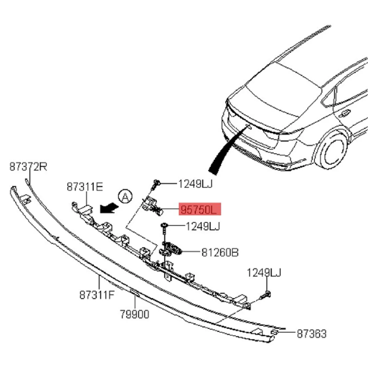 

Автомобильная камера заднего вида 95760F6500 для Kia CADENZA 2017-2019 95760-F6500