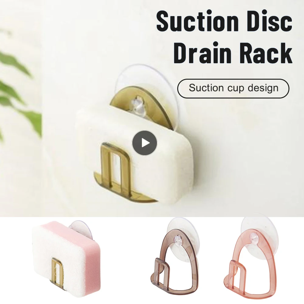 

Kitchen Storage Hanger Suction Cup Sponge Holder Sponge Drain Rack Punch Free Kitchen Sponge Rack Sink Rag Sponge Storage Rack