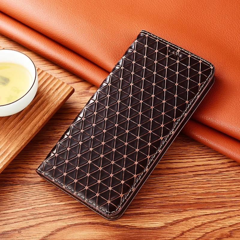 genuine leather flip cover for infinix note 7 8 8i 10 11 11i 11s pro nfc cases diamond veins magnetic phone shell with kickstand free global shipping