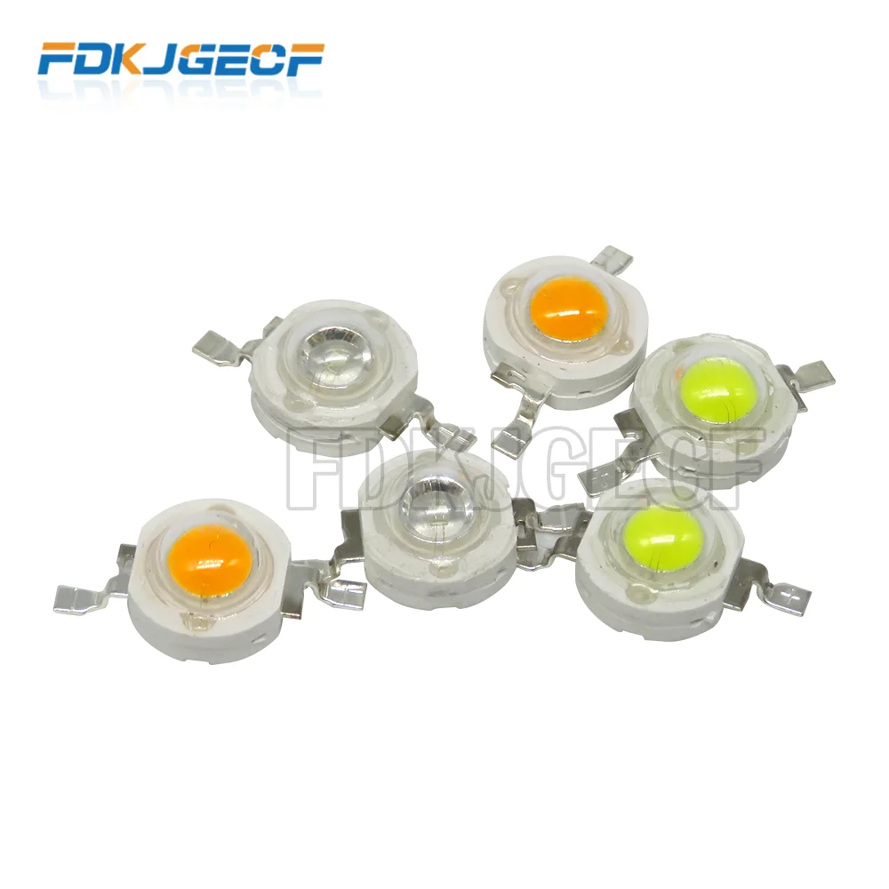 10pcs/lot 1W SMD white/red/yellow/blue/green bulb lamp LED l