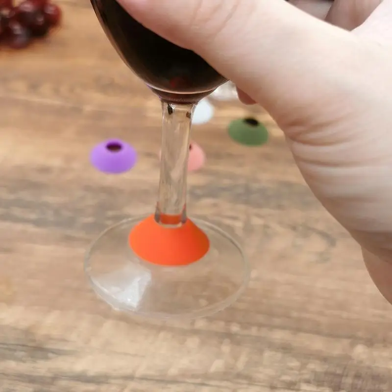 Маркеры для вина очков 6X силиконовые стеклянные идентификаторы напитков