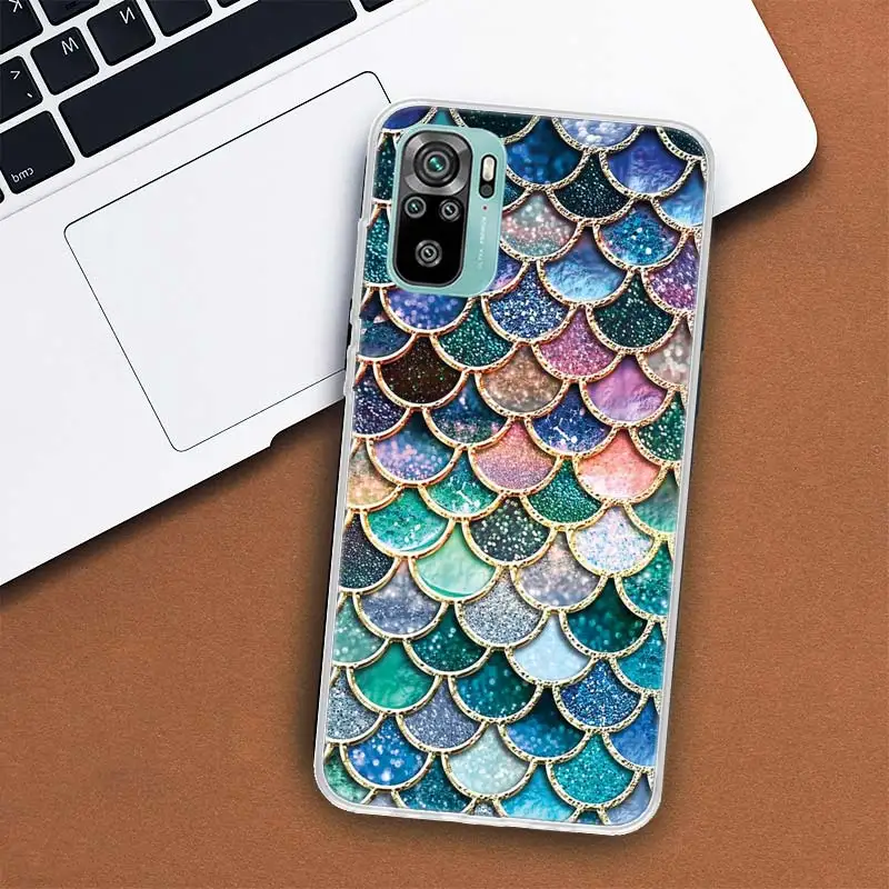 Чехол для телефона с изображением рыбьей чешуи Xiaomi Poco M3 M4 M5 M5S X3 GT X4 F6 X5 X6 Pro F5 F4 F3 F2 F1