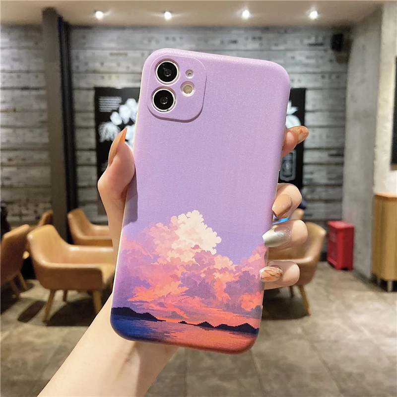 

Cartoon Painting Case For iPhone 11 12 13 Pro MAX 6 6S 7 8 Plus XS 12 13 Mini X XR SE 2020 TPU Anime Pattern Silicone Case Cover