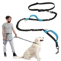 hands free leash retractable dog walking rope durable bungee for walking jogging and running your dog dual padded handles up to