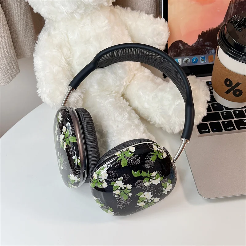 Фото Модный чехол с цветами для Airpods Max, защитный декор для наушников Apple, чехол для Airpods Max, защита гарнитуры №3