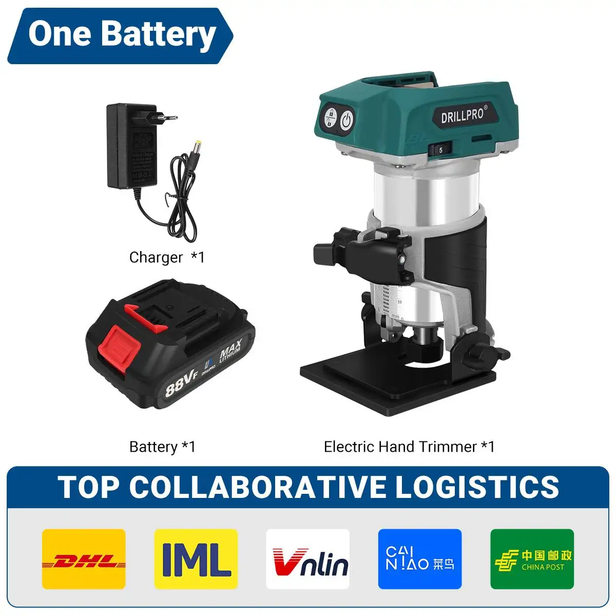 

Беспроводной Ручной Бесщеточный триммер Drillpro, 5 скоростей, для работ по дереву и гравировки, аккумулятор 18 в