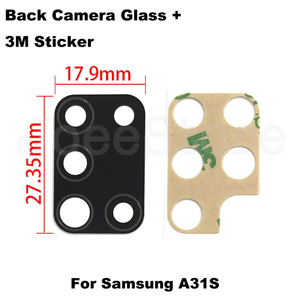 Фото Стекло для задней камеры Samsung A30S A31 A41 A50 A50S A51 A70S A71 A70, 50 комплектов, заднее стекло с наклейкой 3M, ремонт №3