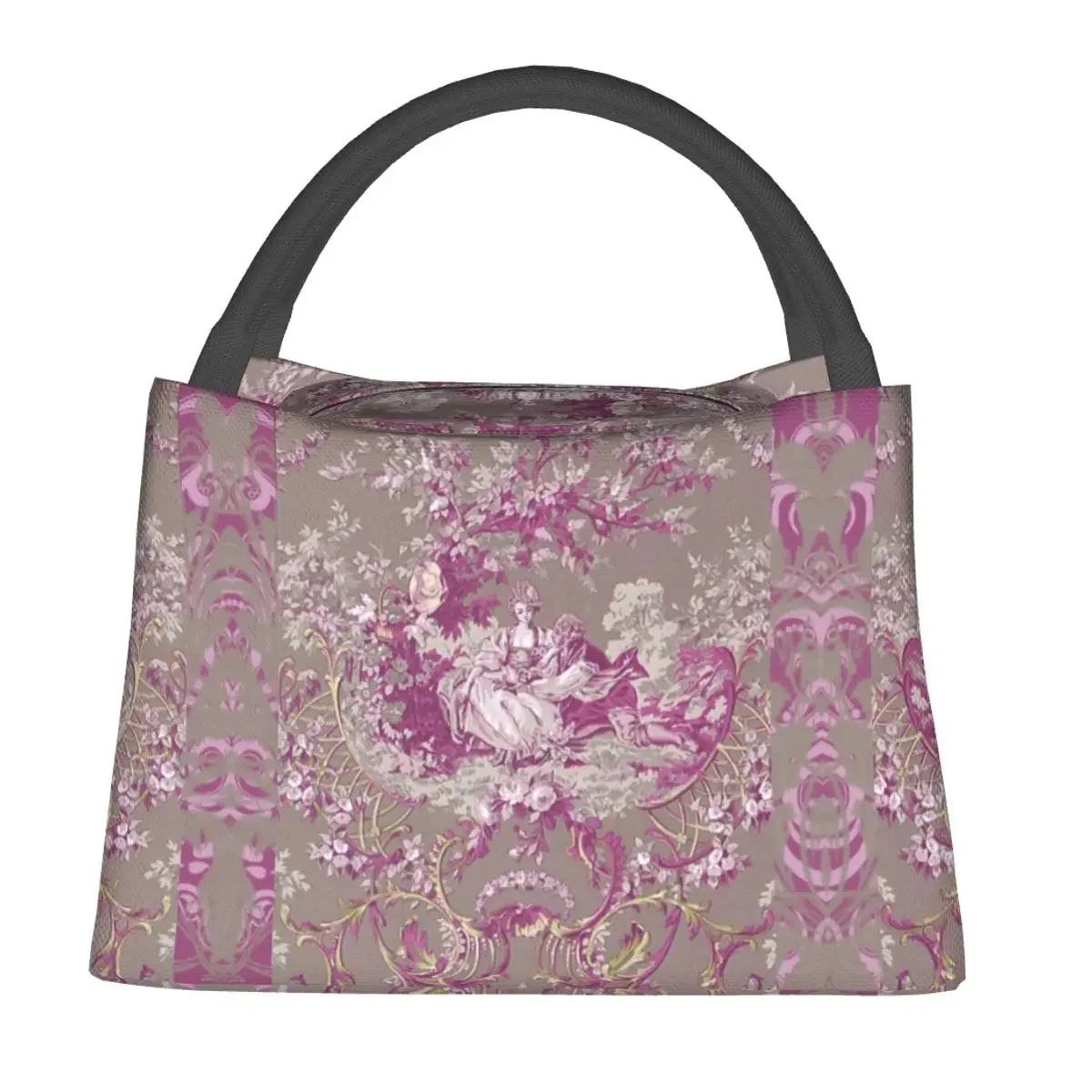 Элегантный повседневный Ланч-бокс холст де Jouy Портативная Сумка-тоут для пикника