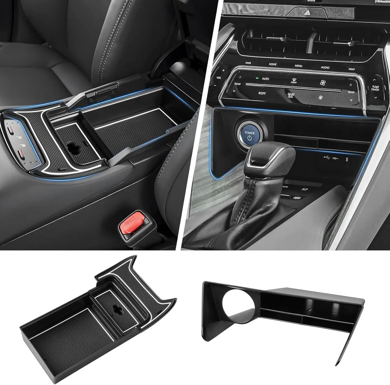 Фото Органайзер для центральной консоли Autorder, 2 шт., для Toyota Venza 2021-2024, аксессуары, ящик для хранения в подлокотнике, дополнительный вкладыш с противоскользящим покрытием №2