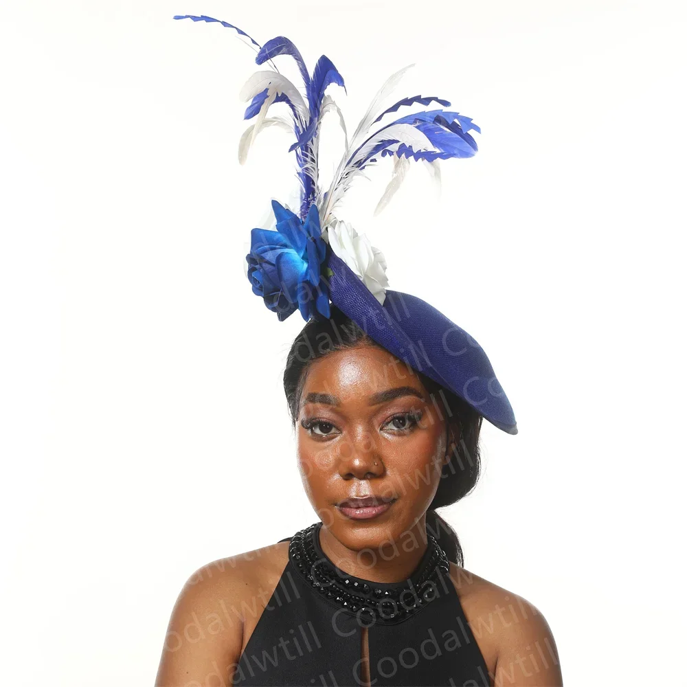 Женская шляпа-Таблетка с перьями