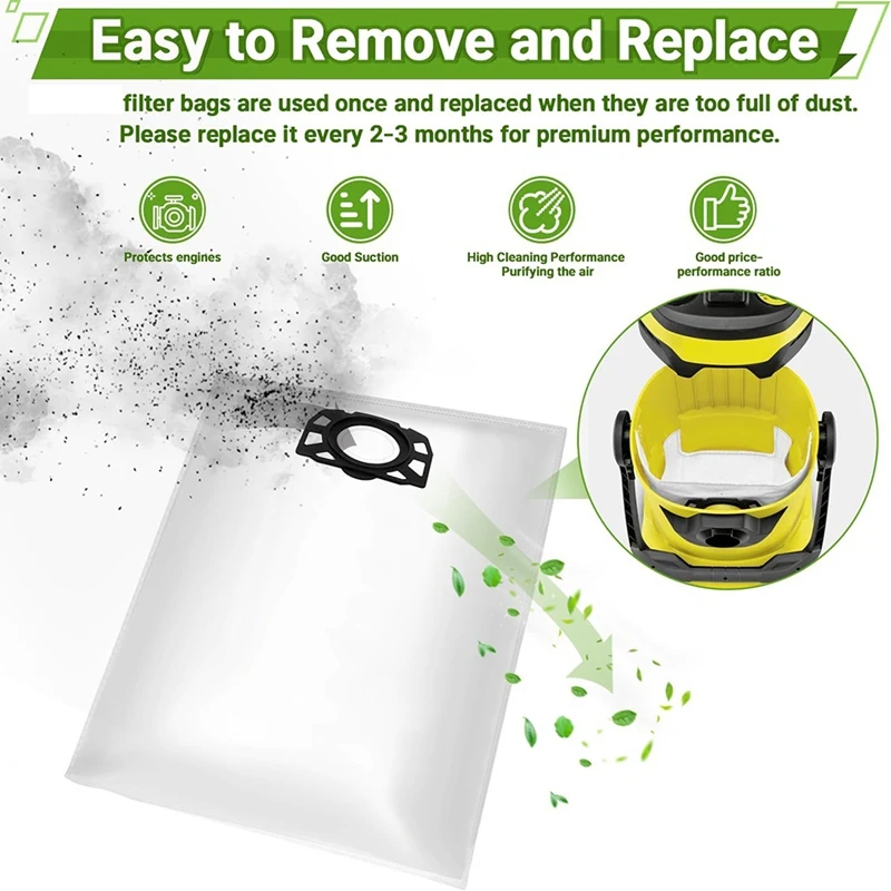 KFI 357 Мешки для пылесоса Karcher WD2 Plus / WD3 Батарея SE 4001 4002 /Пылесос сухой уборки 2.863-314.0