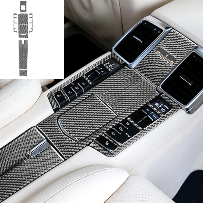 

Carbon Fiber Stickers For Porsche Paramera Back Seat Inner Modification Decorative Cover Trim Strips Car Styling Accessories