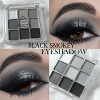 9 colors black smokey palette cool toned eyeshadow palette matte glitter eyeshadow palette smoky eye shadow eye pigments palette