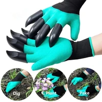 garden gloves with claws abs plastic garden rubber gloves gardening digging planting durable waterproof work glove outdoor