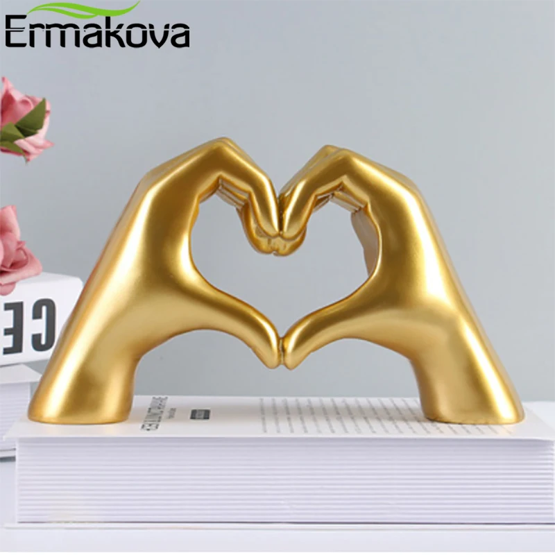 

ERMAKOVA Love Gesture Finger Figurine Modern Ornament Home Decoration Accessories Office Desktop Statue Decor Interior