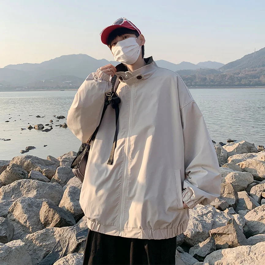 Куртки-бомберы мужские уличные красивая верхняя одежда весенний отложной