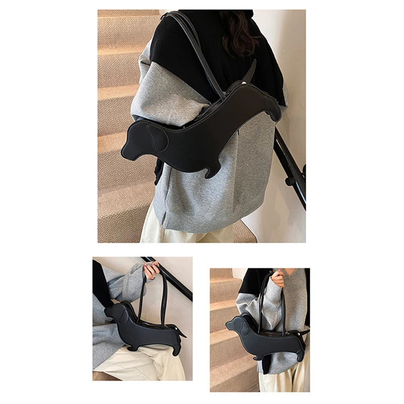 Забавная сумка с изображением собаки и колбасы женские сумки однотонная на плечо