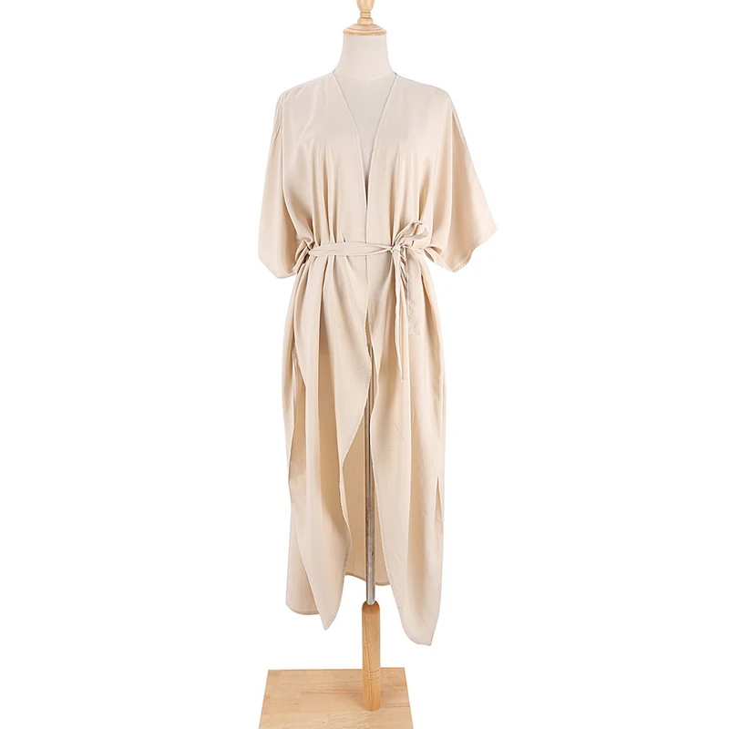 Пляжное кимоно для пляжа 2023 длинное платье макси хлопковая накидка на бикини