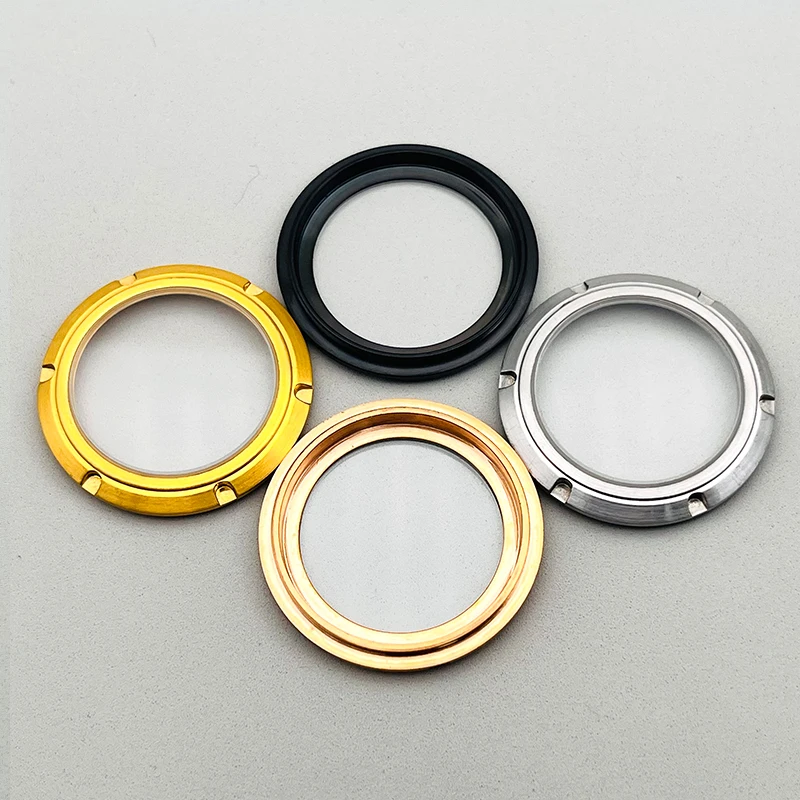 30mm Thread Diameter Transparent Glass Watch Cases Back Cover Fit Seiko SKX007 Turtle For NH35 NH36 Movement Watch Cases Parts