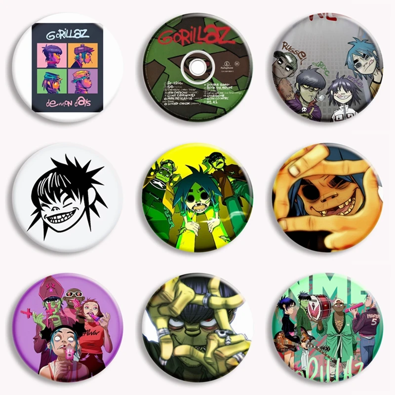Фото Gorillaz Rock Band аниме мягкая кнопка булавка креативная лодка музыка мультфильм эстетическая брошь значок сумка аксессуары Декор фанаты собирать №1