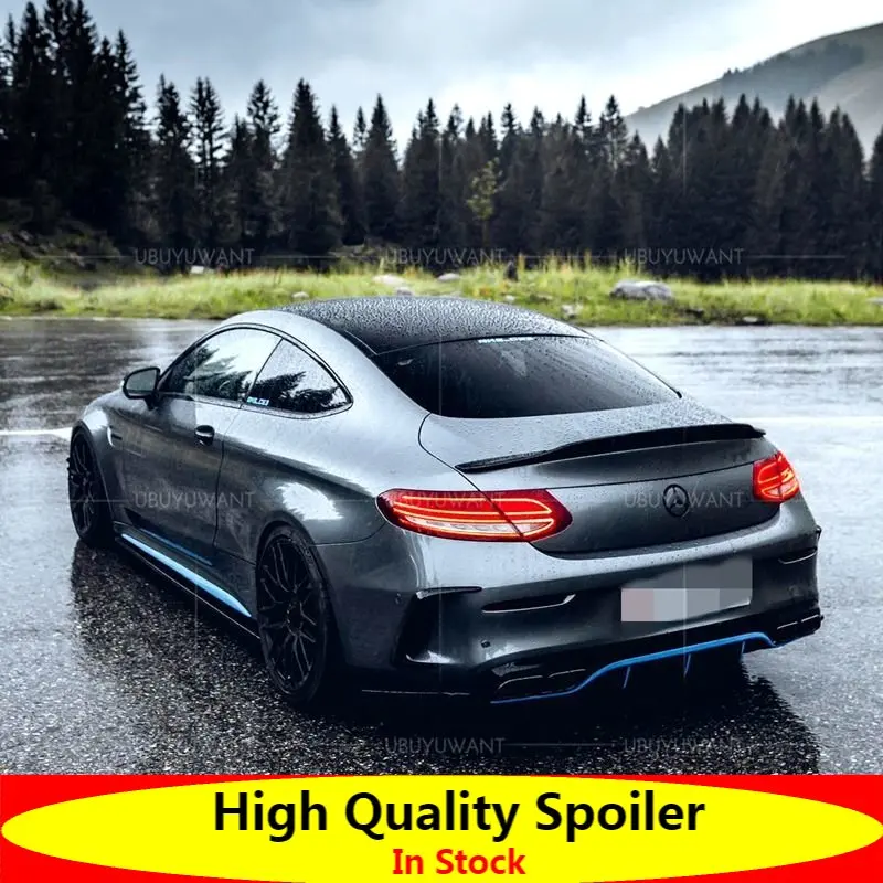 

For Mercedes Benz W205 Coupe 2015-2018 C63 AMG C200 C250 C180 C300 C350 Car Carbon Fiber Rear Trunk Boot Lip Roof Spoiler Wing