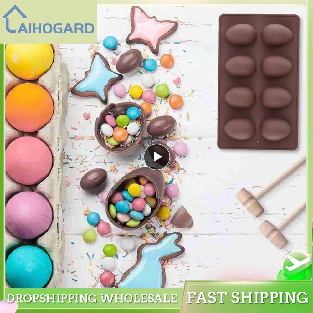 

1~10PCS Silicone Mold 8 Cavity Cake Decorating Tool Chocolate Mold Cake Cupcake Decoration Bakeware Easter Egg Mold Handmade