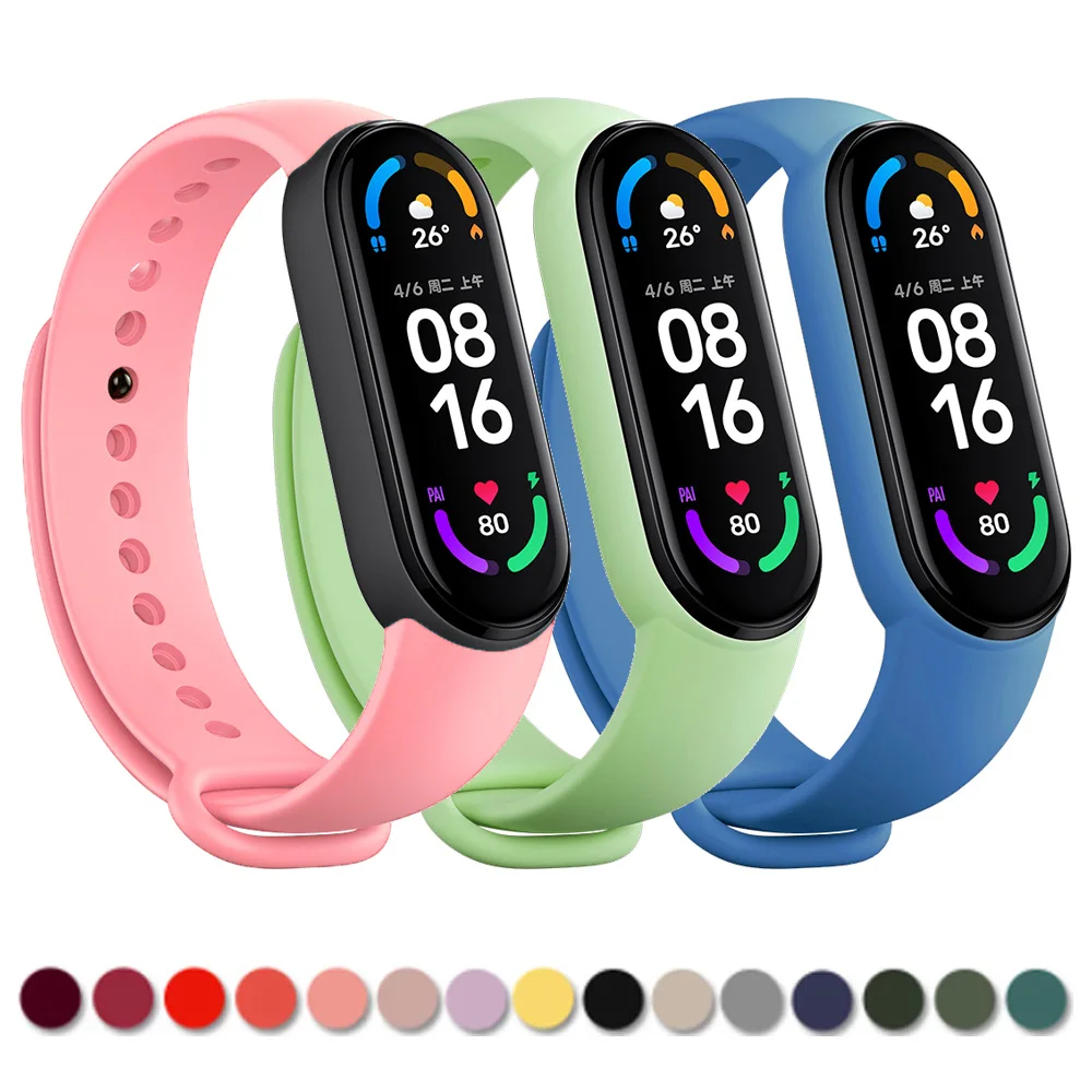 

Strap for Xiaomi Mi Band 6 7 bracelet Sport silicone watch wristband Miband band6 band4 wriststrap For Xiaomi mi band 3 4 5 6 7