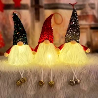christmas sequins with light rudolph doll christmas glowing faceless doll ornament new year 2023 navidad christmas home decor