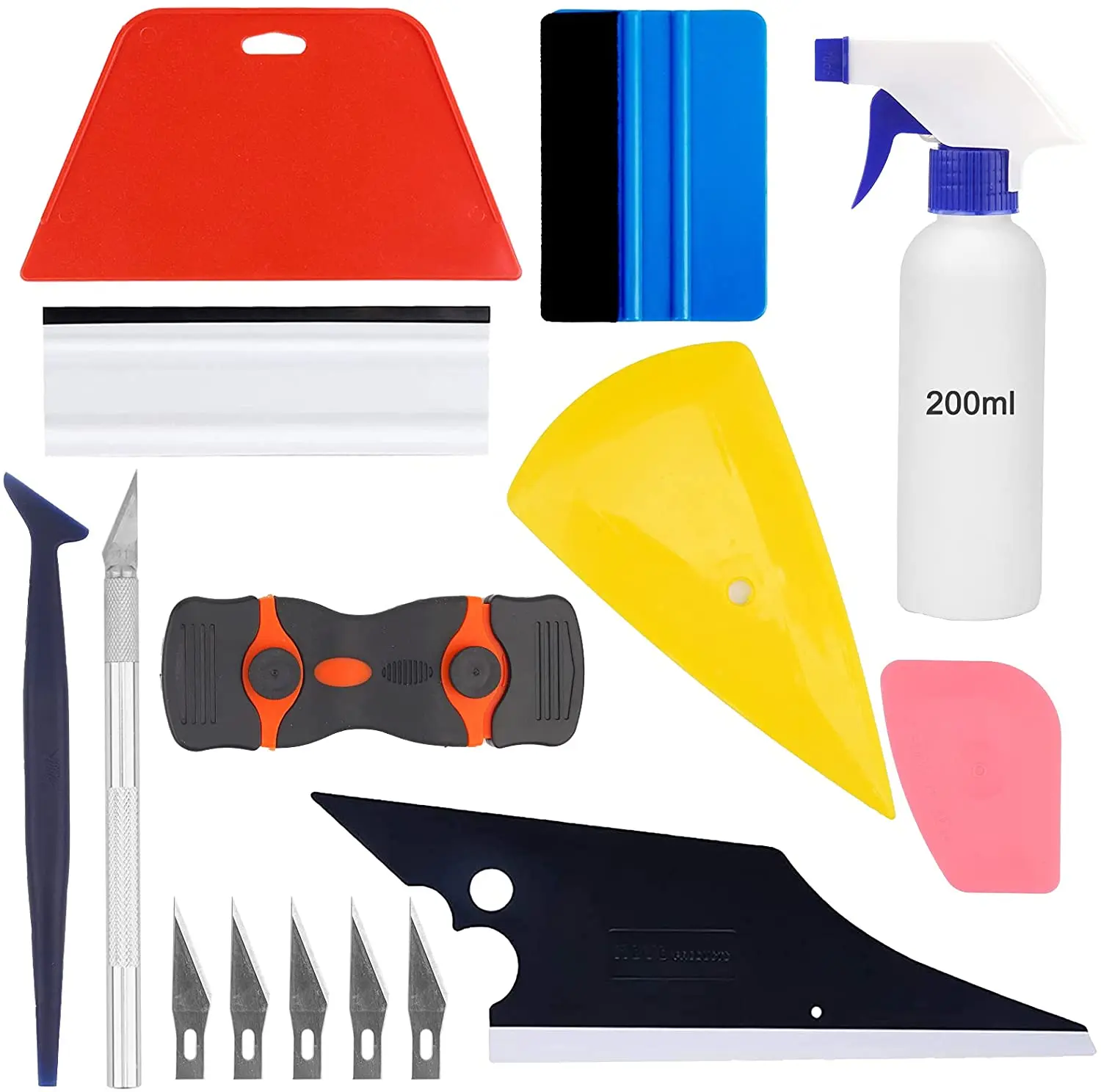 

Car Window Tint Kit, 10 Pcs Window Film Complete Installation Kit Vinyl Wrap Application Tool Kit Professional Window Tint Tools