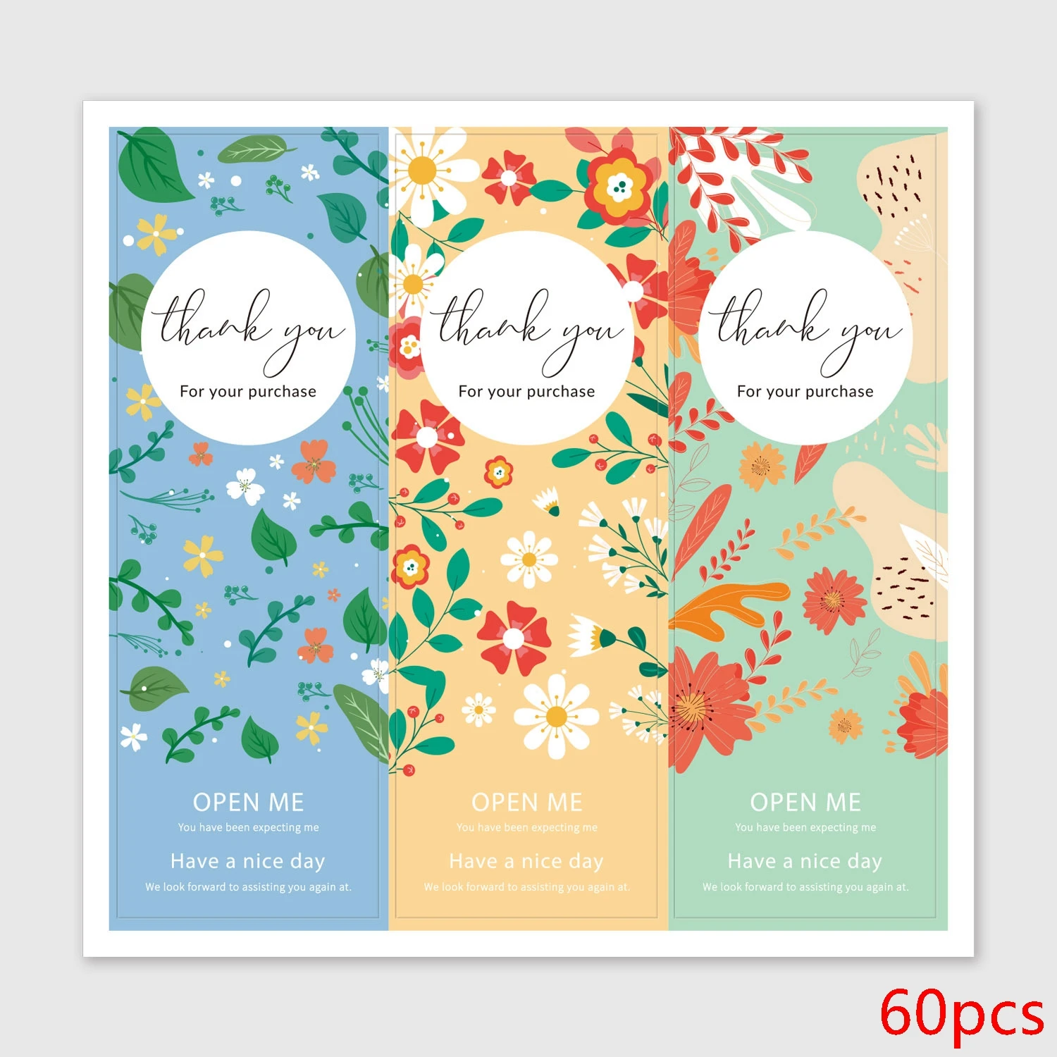 

Цветочные наклейки "Спасибо за покупку"